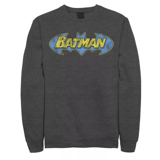 Мужской свитшот с ярким текстовым логотипом Бэтмена DC Comics