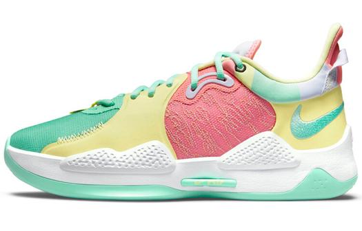 Кроссовки Nike PG 5, светло-зеленый/желтый/розовый