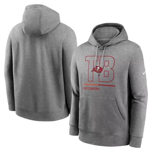 Мужской флисовый пуловер с капюшоном серого цвета Tampa Bay Buccaneers City Code Club Nike