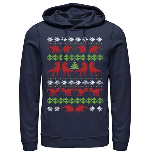 Мужской свитер с рисунком Jurassic World Dino Ugly Holiday, пуловер, толстовка с рисунком Licensed Character, синий