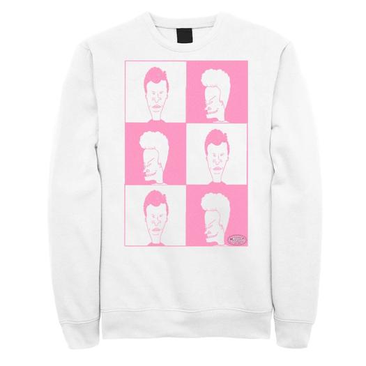 Мужской свитшот в клетку с узором Beavis and Butthead Licensed Character