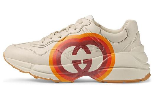 Кроссовки мужские Gucci Rhyton Chunky Sneakers Низкие Бело-Оранжевые