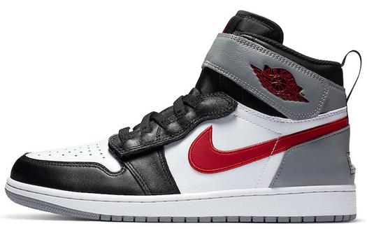 Кроссовки JORDAN 1 High FlyEase Black Particle Grey Gym Red