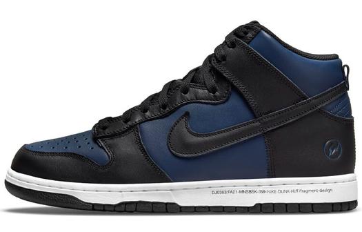 Кроссовки Nike x Fragment Design Dunk High Tokyo, синий/черный