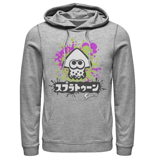 Мужской пуловер с капюшоном и рисунком Nintendo Splatoon Inkling Text Splatter Licensed Character