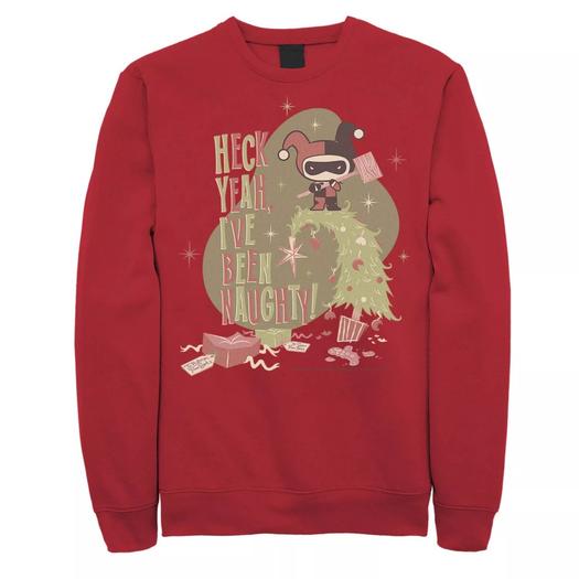 Мужской свитшот DC Comics Christmas Harley Quinn Heck Yeah I've Been Naughty Licensed Character