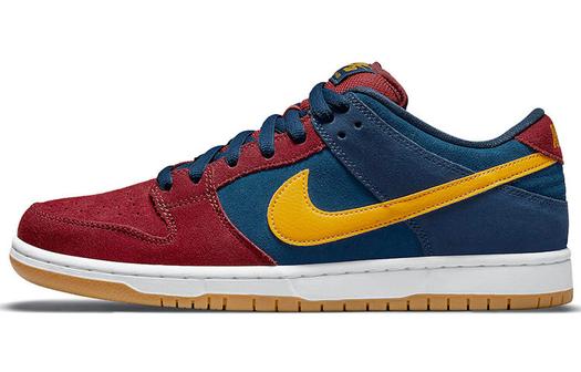 Кроссовки Nike SB Dunk Low, темно-красный/темно-синий/желтый