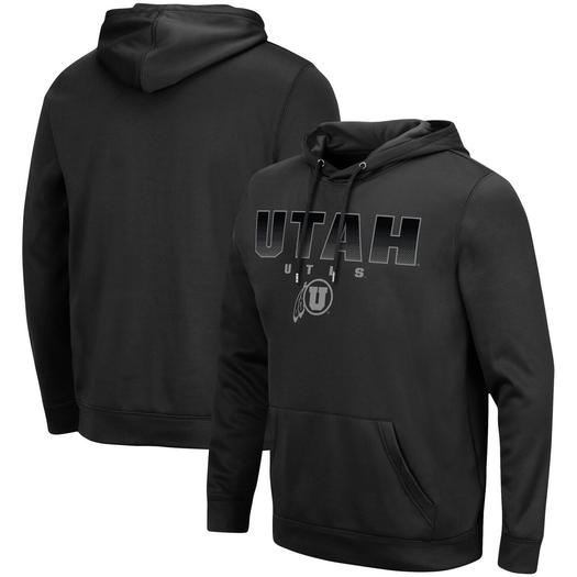 Мужской черный пуловер с капюшоном Utah Utes Blackout 3.0 Colosseum