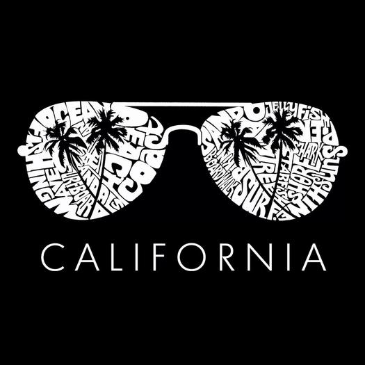 California Shades — мужская толстовка с капюшоном Word Art LA Pop Art