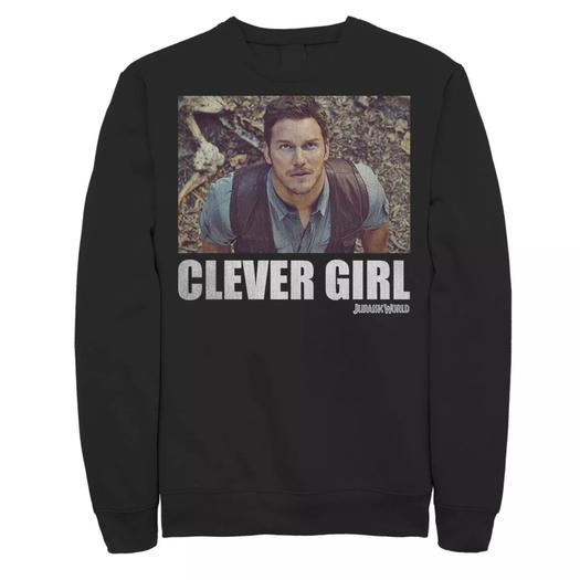 Мужской пуловер с капюшоном «Мир Юрского периода Clever Girl Owen Movie Still» Jurassic World, черный