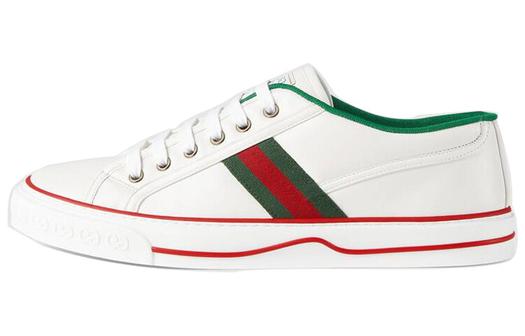 Кроссовки Gucci Tennis 1977, низкие, белые с зеленым и красным