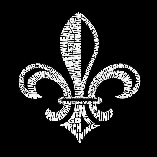 Fleur De Lis — мужской свитшот с круглым вырезом с рисунком Word Art LA Pop Art