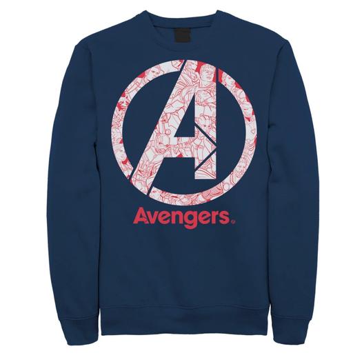 Мужской свитшот с наполнением персонажей Marvel Avengers
