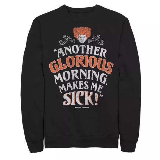 Мужской свитшот Disney Hocus Pocus Another Glorious Morning Makes Me Sick Licensed Character