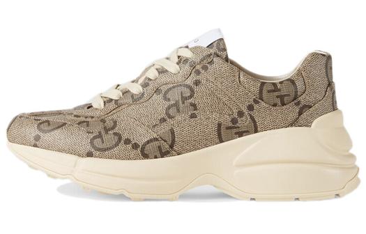 Кроссовки Gucci Rhyton 100 'Beige Monogram', низкие, на платформе