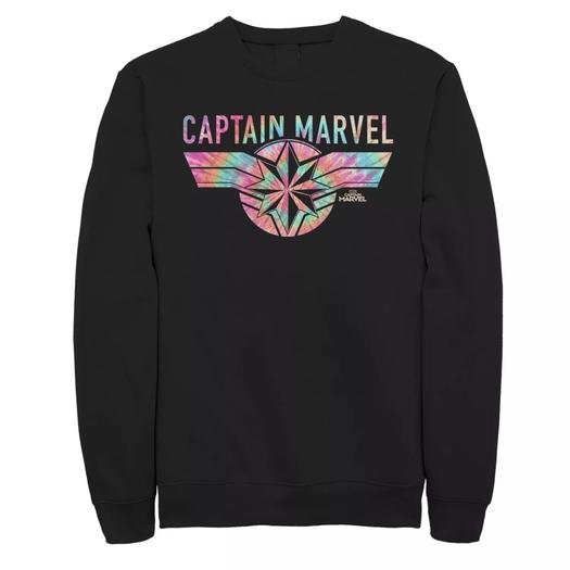 Мужской свитшот с логотипом Captain Marvel Tie Dyed Licensed Character