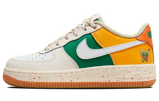 Кроссовки Nike Air Force 1 LV8 (GS), белый/желто-оранжевый
