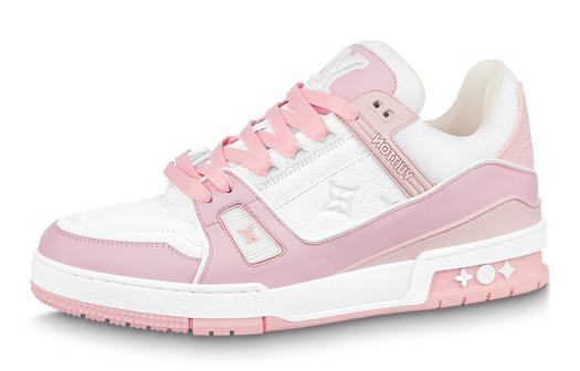 Кроссовки Louis Vuitton Trainer Skate Unisex, белый/светло-розовый