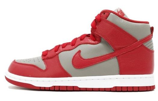Кроссовки Nike Dunk High, серый/красный
