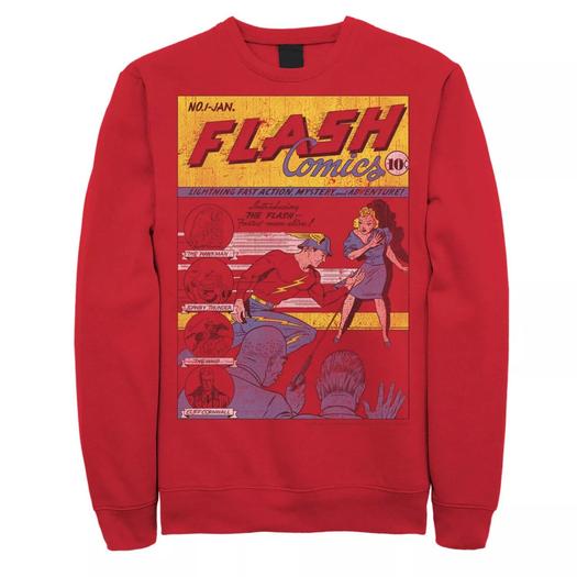 Мужской свитшот с обложкой комиксов DC Comics The Flash в стиле ретро Licensed Character