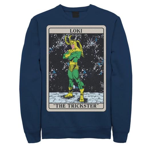 Мужской свитшот с картами Таро и комиксами Marvel Loki The Trickster Licensed Character