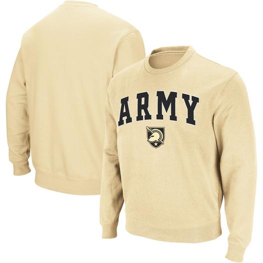 Мужской свитшот с круглым вырезом Gold Army Black Knights Arch & Logo Colosseum
