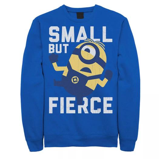 Мужской флисовый пуловер с рисунком Despicable Me Minions He Is Small But Fierce Licensed Character
