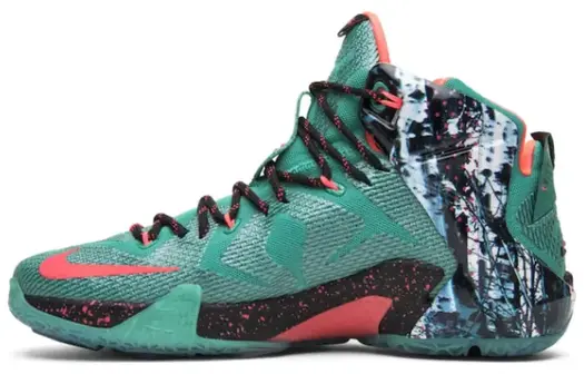 Кроссовки Nike LeBron 12, зеленый/оранжевый