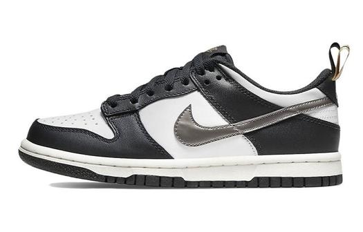 Кроссовки Nike Dunk Low, черный/белый/металлик