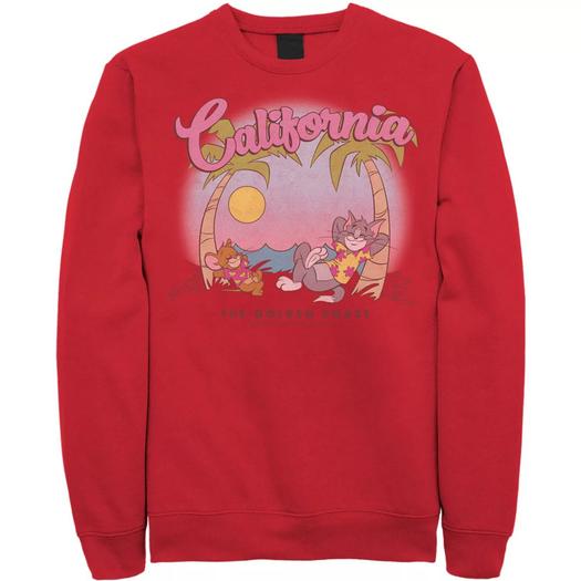 Мужской свитшот Tom & Jerry California Golden Coast Licensed Character, красный
