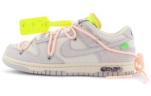 Кроссовки Nike Dunk Low Off-White Lot 12, белый/зеленый