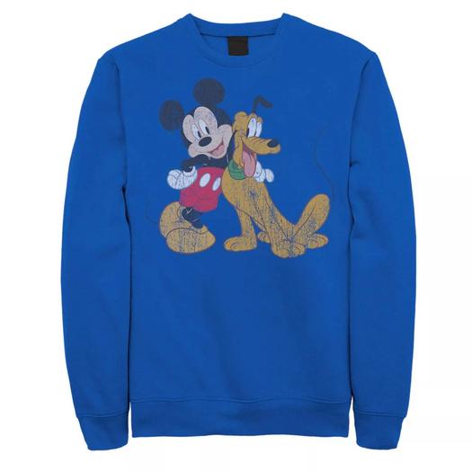 Мужской винтажный свитшот Disney's Mickey Mouse And Pluto Friends Licensed Character