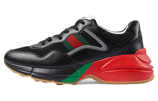 Кроссовки мужские Gucci Rhyton Lifestyle низкие из ткани черные