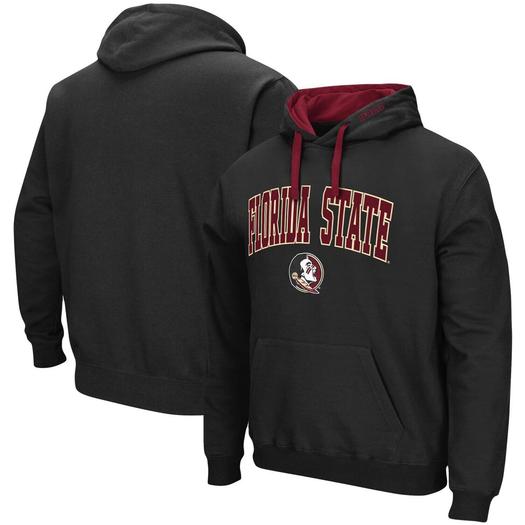Мужской черный пуловер с капюшоном Florida State Seminoles Big & Tall Arch & Logo 2.0 Colosseum