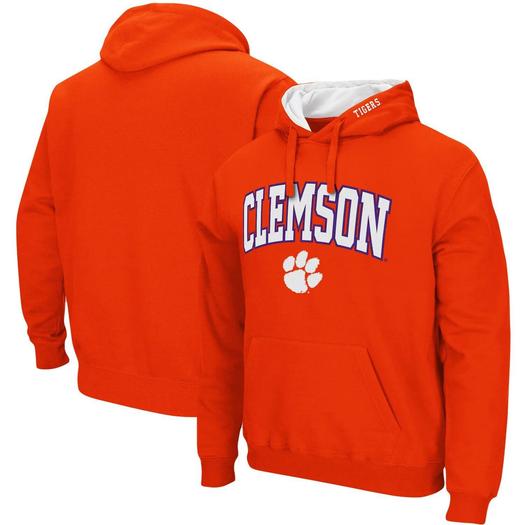 Мужской оранжевый пуловер с капюшоном Clemson Tigers Arch & Logo 3.0 Colosseum