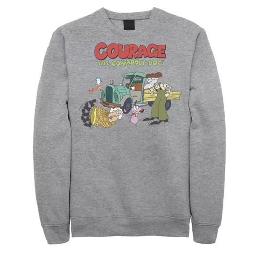 Мужской свитшот с логотипом Courage The Cowardly Dog Scene Licensed Character, белый