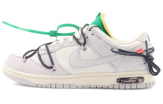 Кроссовки Nike Dunk Low Off-White Lot 20, белый/зеленый