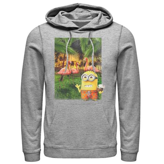 Мужской пуловер с капюшоном Despicable Me Minions Bob & Flamingos Licensed Character