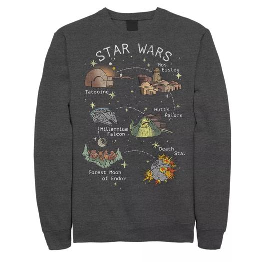 Мужской свитшот Story Map Star Wars