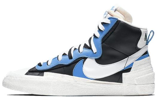 Кроссовки Nike Blazer Mid Sacai, белый/черный/голубой