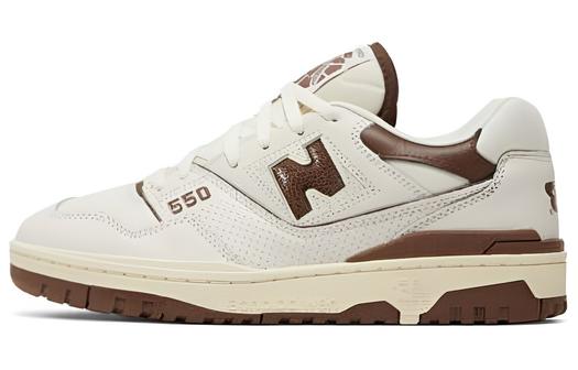 Кроссовки New Balance NB 550 Vintage Basketball Unisex, белый/коричневый