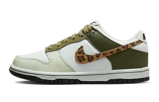 Кроссовки Nike Dunk Low, белый/зеленый