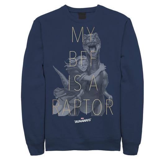 Мужской флисовый пуловер с рисунком Runaways Gertrume Yorkes Old Lace BFF Raptor Marvel
