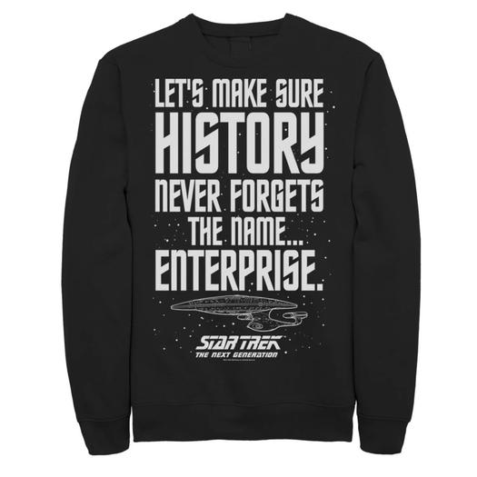 Мужской свитшот Star Trek Next Generation Enterprise History Licensed Character