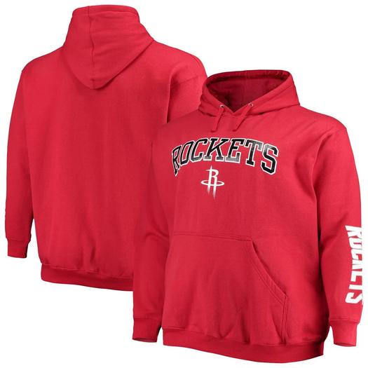 Мужской красный пуловер с капюшоном с надписью Houston Rockets Big & Tall Team Fanatics