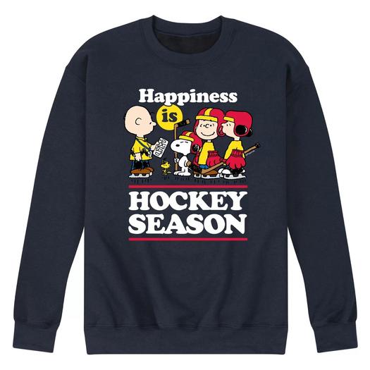 Мужской свитшот с рисунком Peanuts Happiness Is Hockey Season Licensed Character