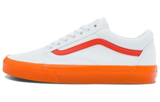 Кроссовки Vans Old Skool Casual Low Top Skate Shoes Small Orange Side Stripe Unisex 'White'