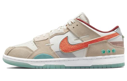 Кроссовки Nike Dunk Low Scrap, белый/бежевый/оранжевый
