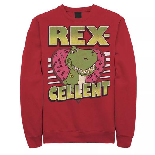Мужской свитшот с принтом Disney/Pixar Toy Story Rexcellent Heart Licensed Character