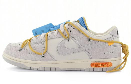 Кроссовки Nike Dunk Low Off-White Lot 34, белый/голубой